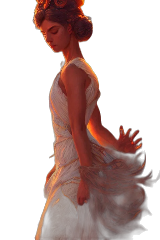 dress, creature, crown, face transparent PNG cut-out