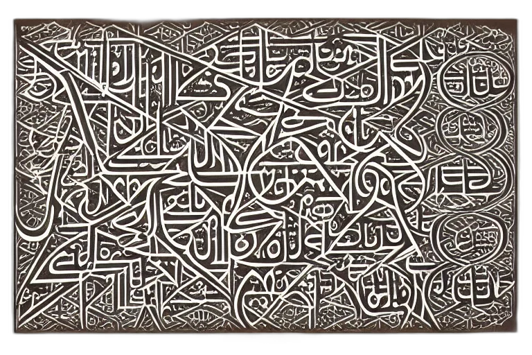 pencil sketch, forest, arabic, caligraphic transparent PNG cut-out