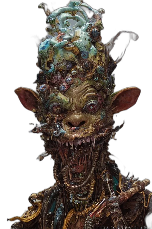 creature, face, mask, staff transparent PNG cut-out