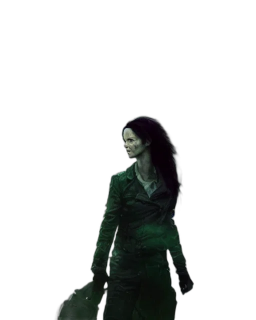 dress, creature, staff, robot transparent PNG cut-out