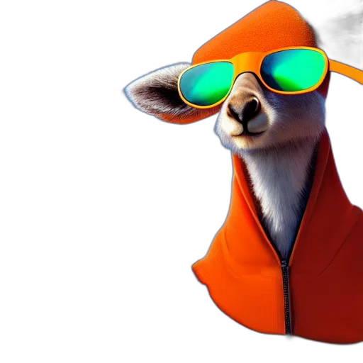 jacket, animal, staff, 3d render transparent PNG cut-out