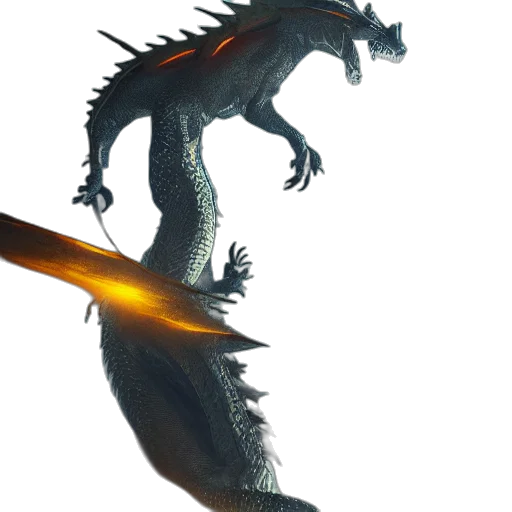 dragon, creature, animal, staff transparent PNG cut-out