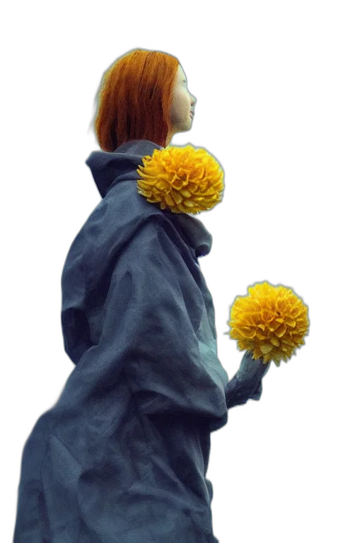 flower, jacket, umbrella, staff transparent PNG cut-out