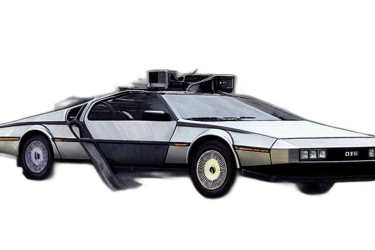 car, concept art, photograph, delorean transparent PNG cut-out