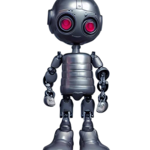 robot, staff, creature, 3d render transparent PNG cut-out