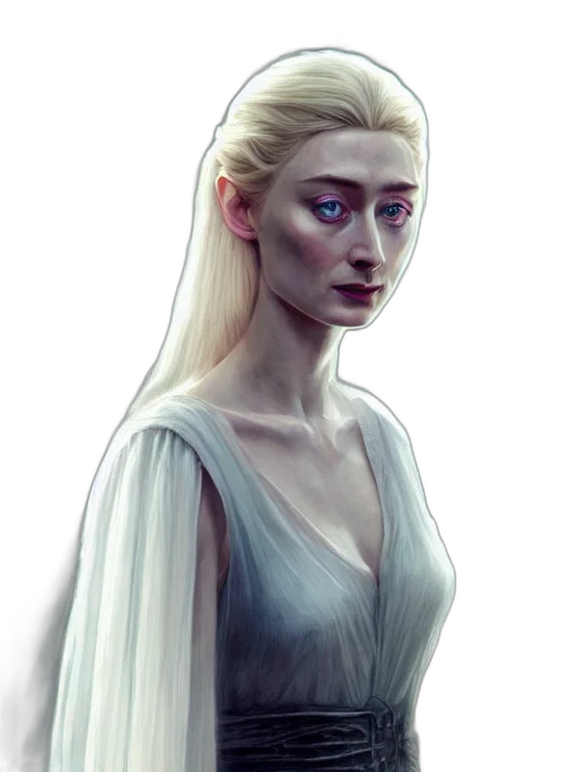 face, dragon, dress, staff transparent PNG cut-out