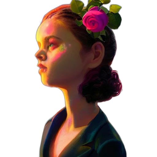 crown, face, dress, flower transparent PNG cut-out