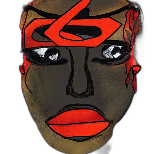 face, mask, crown, comic book art transparent PNG cut-out