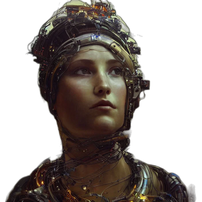 crown, robot, face, jewelry transparent PNG cut-out