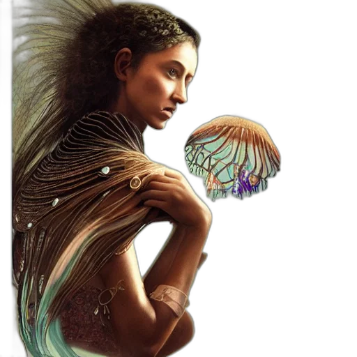 jewelry, hair, fantasy art, concept art transparent PNG cut-out