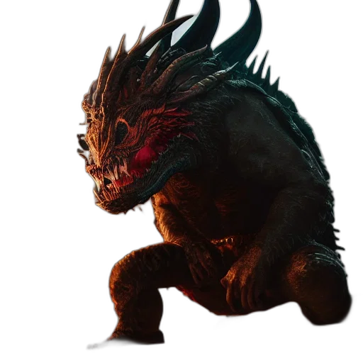 dragon, creature, animal, staff transparent PNG cut-out