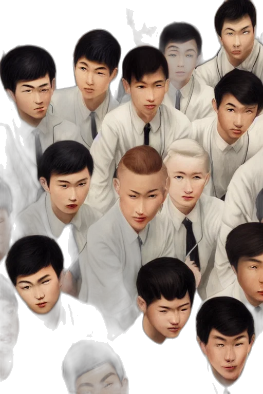 face, hair, staff, photorealistic transparent PNG cut-out