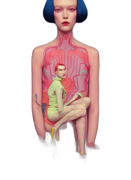 jacket, robot, face, concept art transparent PNG cut-out