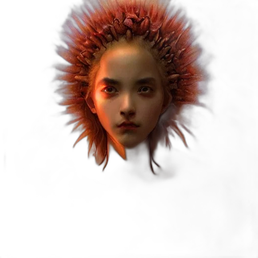 crown, face, hair, creature transparent PNG cut-out