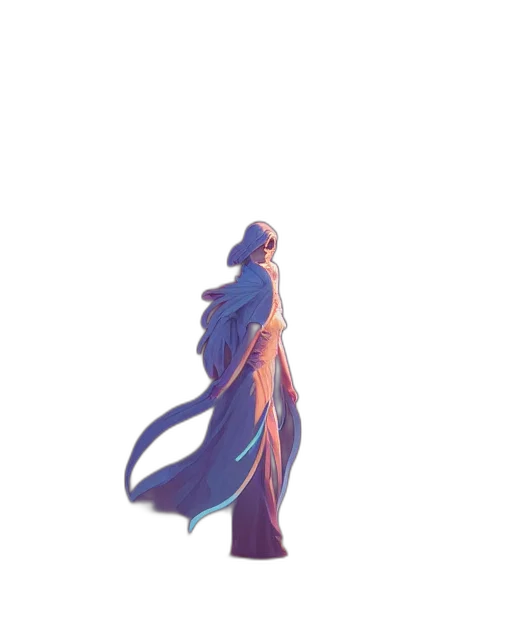 dress, staff, sword, creature transparent PNG cut-out