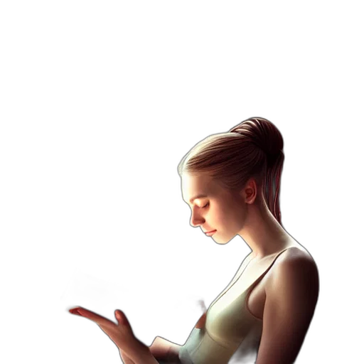 dress, face, jewelry, staff transparent PNG cut-out