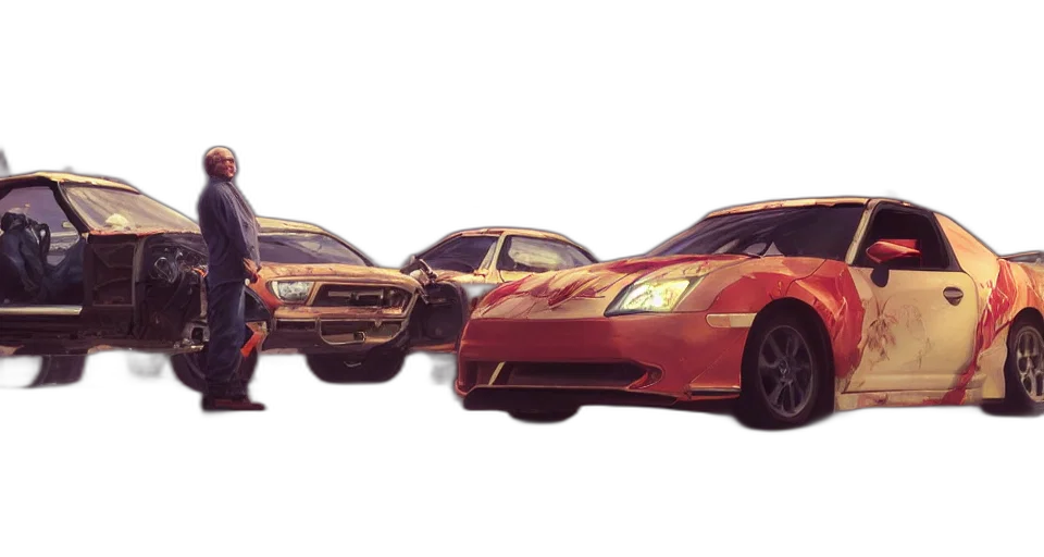 car, 3d render, concept art, photorealistic transparent PNG cut-out