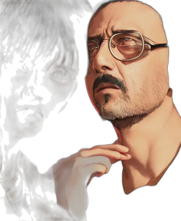 face, photorealistic, concept art, comic book art transparent PNG cut-out