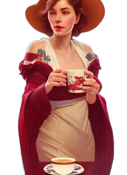 dress, hat, staff, robot transparent PNG cut-out
