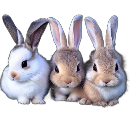 animal, photorealistic, 3d render, cute transparent PNG cut-out