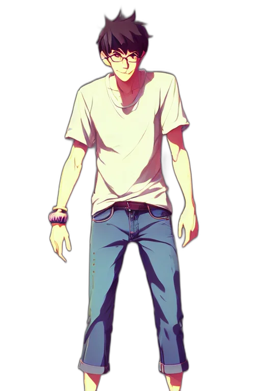 staff, cartoon, anime, pixel art transparent PNG cut-out
