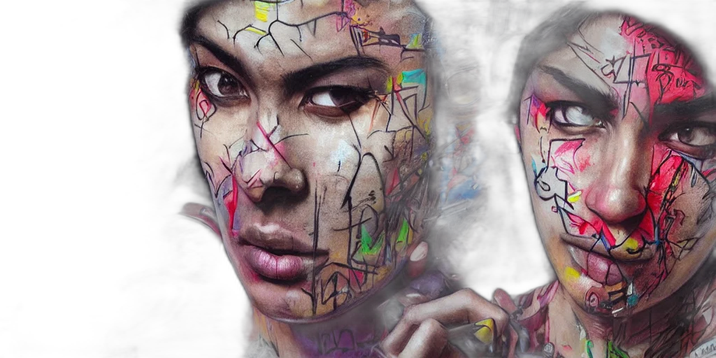 face, photorealistic, cyberpunk, concept art transparent PNG cut-out