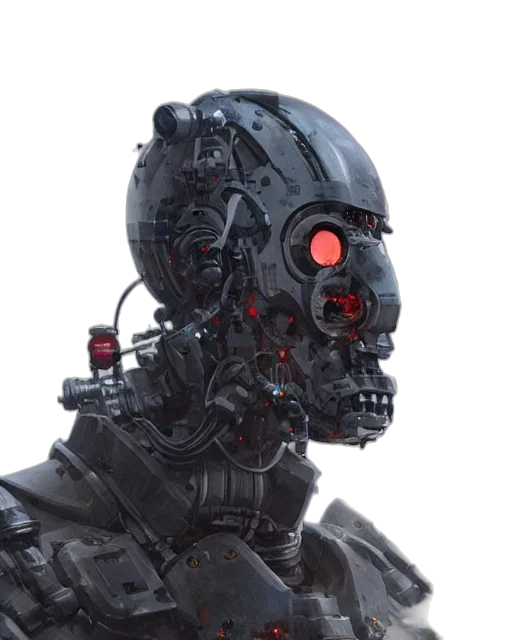 robot, face, mask, cyberpunk transparent PNG cut-out