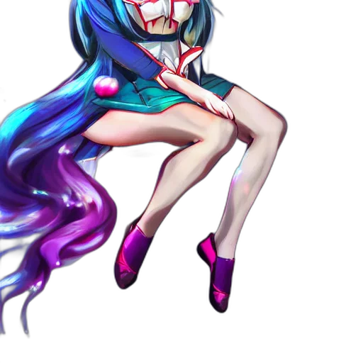 dress, hair, staff, anime transparent PNG cut-out