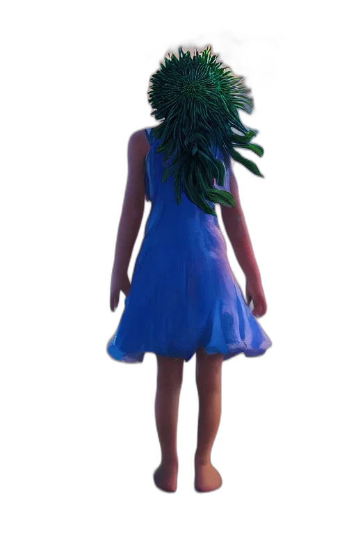 dress, tree, crown, creature transparent PNG cut-out