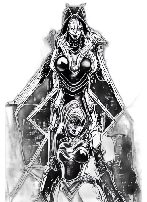 robot, comic book art, concept art, cyberpunk transparent PNG cut-out