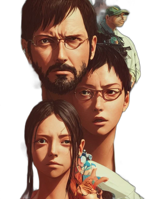 face, concept art, comic book art, photorealistic transparent PNG cut-out