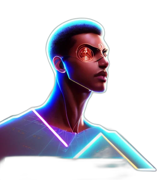 face, robot, jacket, concept art transparent PNG cut-out