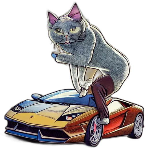 car, animal, concept art, comic book art transparent PNG cut-out