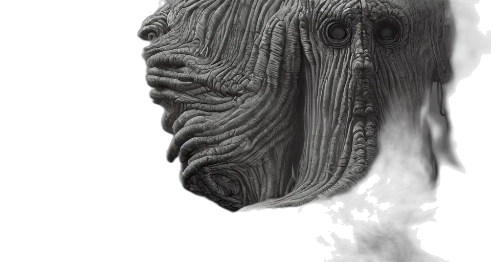 face, mask, hair, creature transparent PNG cut-out