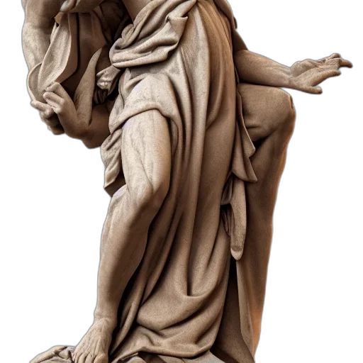 photorealistic, 3d render, renaissance, statue transparent PNG cut-out