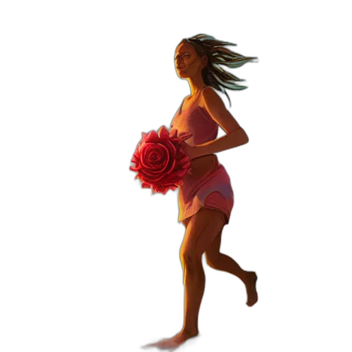 flower, dress, 3d render, pixel art transparent PNG cut-out