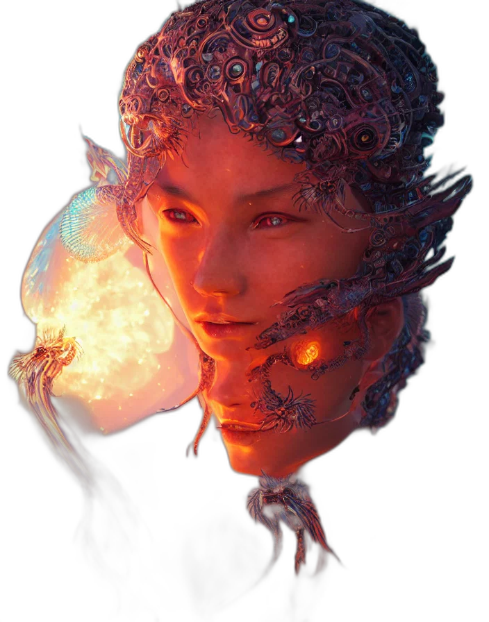 face, mask, dragon, creature transparent PNG cut-out