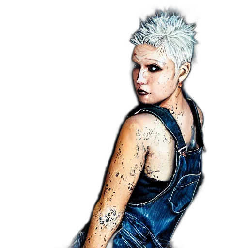 hair, staff, jacket, jewelry transparent PNG cut-out