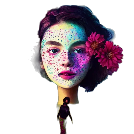 mask, face, flower, crown transparent PNG cut-out