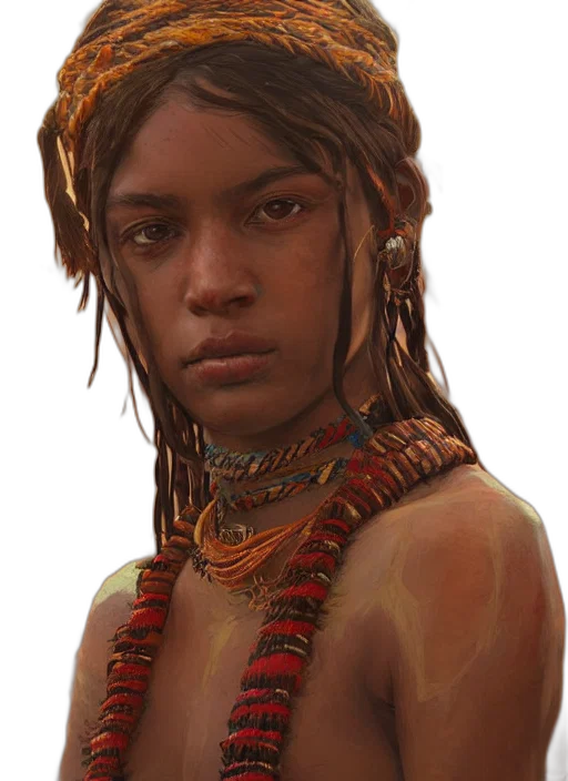 face, jewelry, staff, weapon transparent PNG cut-out