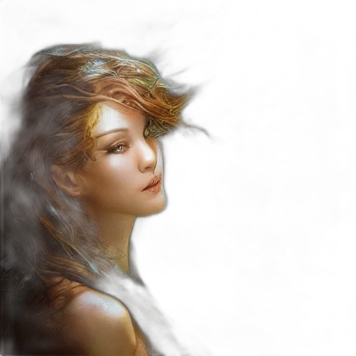 hair, face, crown, fantasy art transparent PNG cut-out