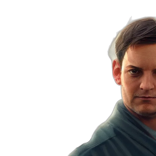 face, staff, jacket, weapon transparent PNG cut-out