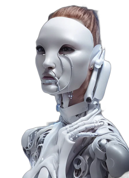 robot, face, mask, cyberpunk transparent PNG cut-out
