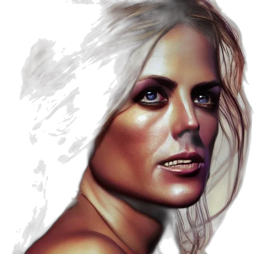 face, hair, photorealistic, concept art transparent PNG cut-out