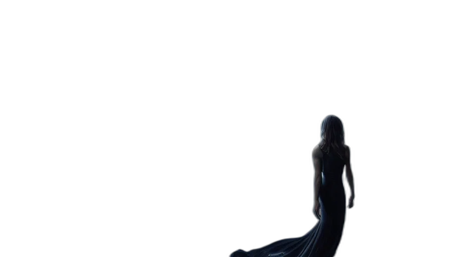 dress, jewelry, staff, hair transparent PNG cut-out
