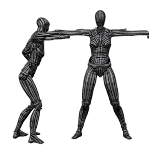 robot, weapon, concept art, 3d render transparent PNG cut-out