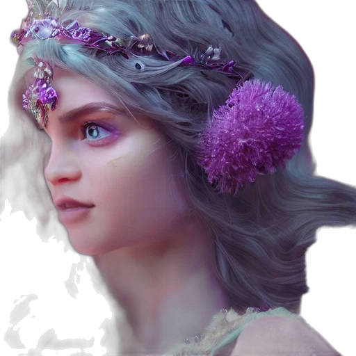 crown, face, jewelry, fantasy art transparent PNG cut-out
