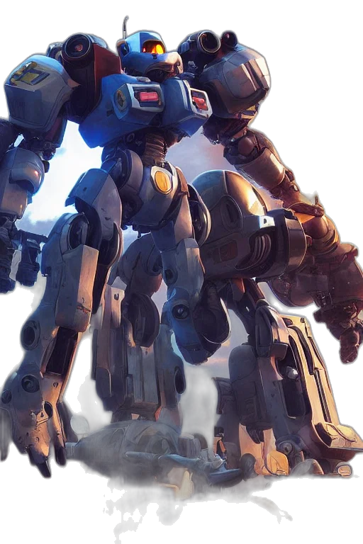 robot, weapon, concept art, 3d render transparent PNG cut-out