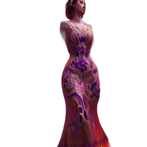 dress, concept art, fantasy art, 3d render transparent PNG cut-out