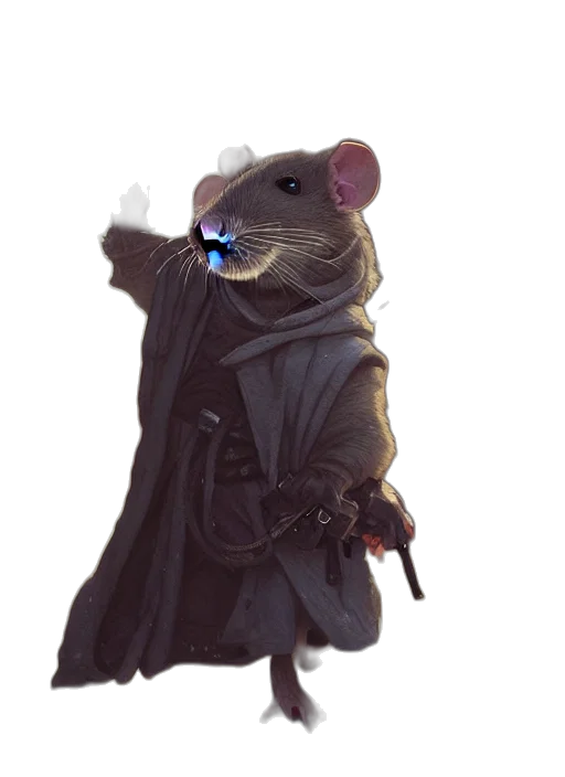 jacket, staff, animal, weapon transparent PNG cut-out
